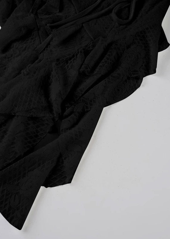 LACE DRAPE DARK MINI DRESS / LG1585