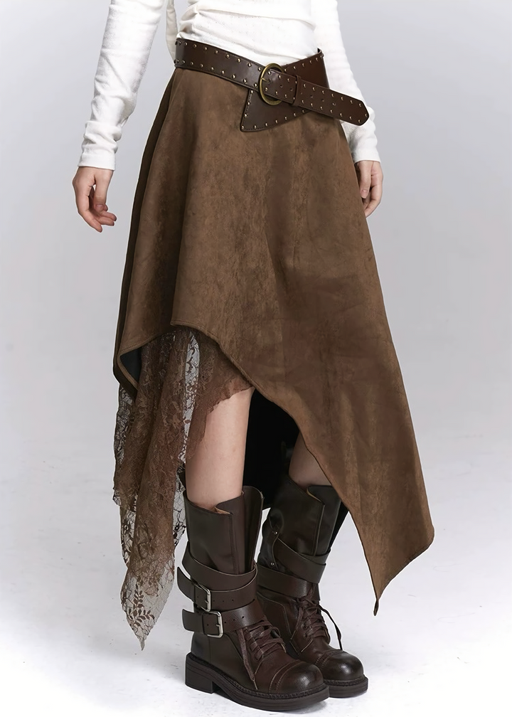 BOHEMIAN LACE ASYMMETRY SKIRT/LG1417