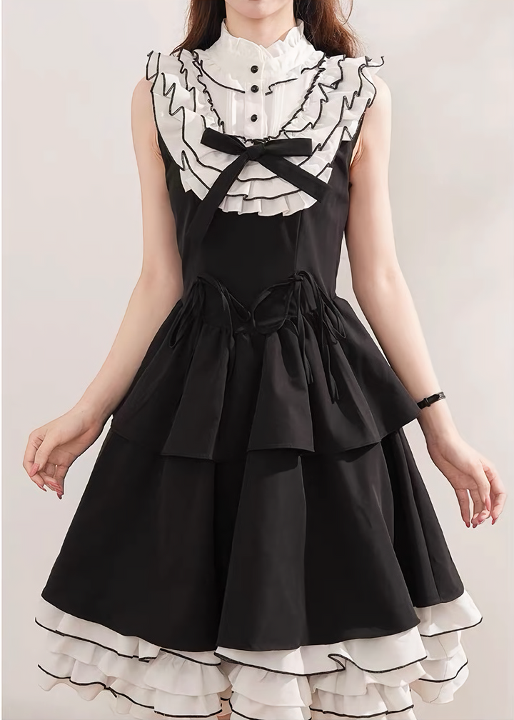 MONOTONE LAYERED FRILL DRESS /LG1621