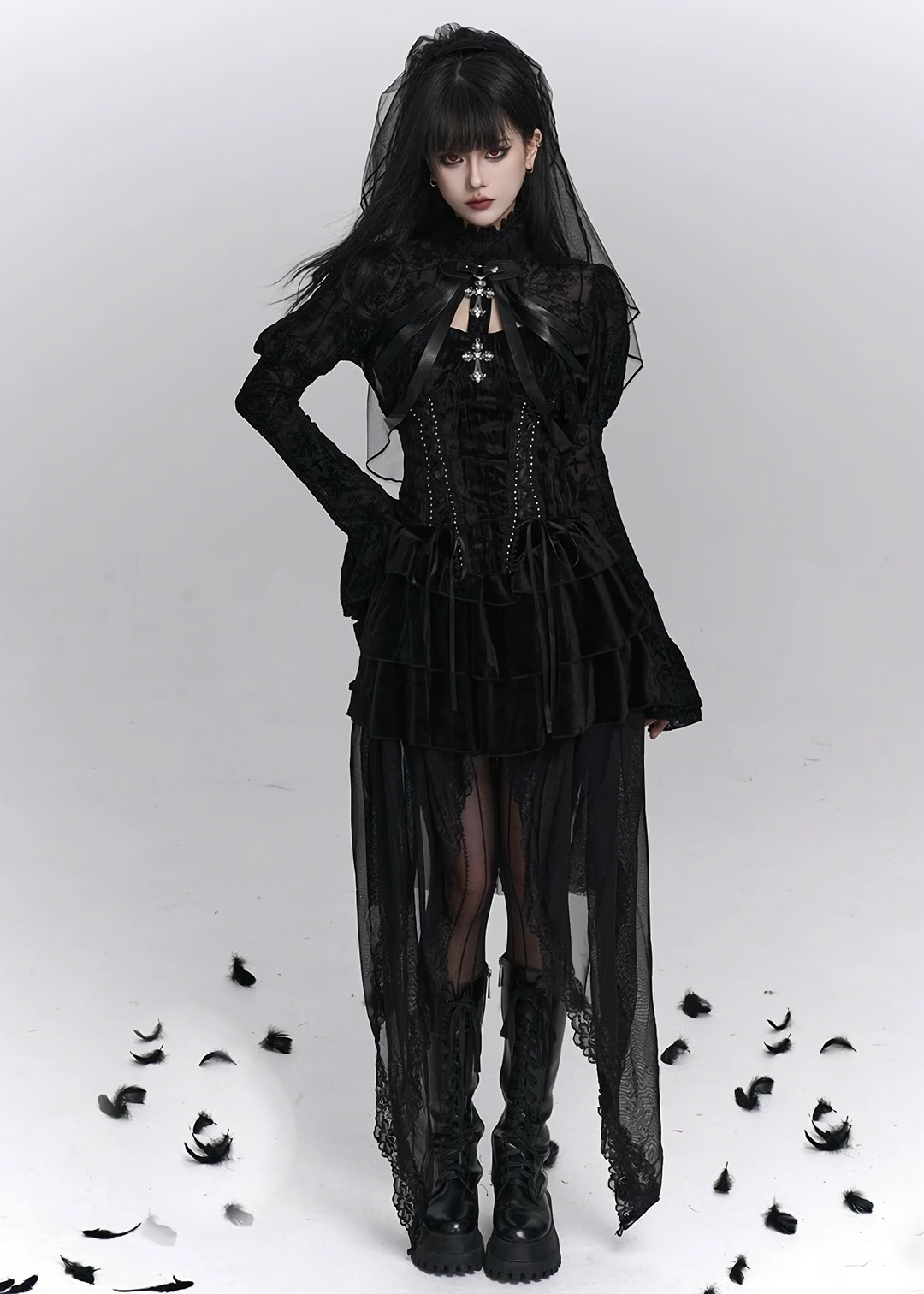Midnight Cathedral Ensemble (Cardigan / Bustier / Skirt) / LG1406