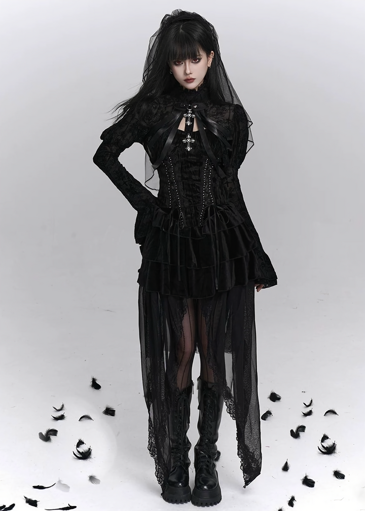 Midnight Cathedral Ensemble (Cardigan / Bustier / Skirt) / LG1406