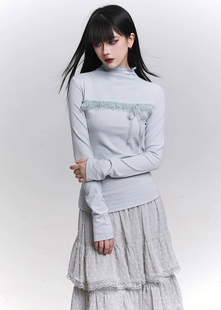 LACE RIBBON TIGHT TOP / LG1453