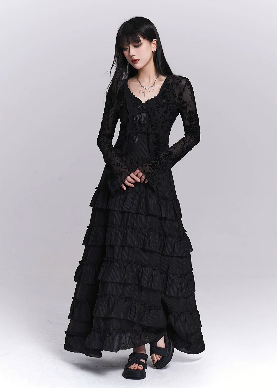 SHEER LACE GOTHIC CARDIGAN / LG1551