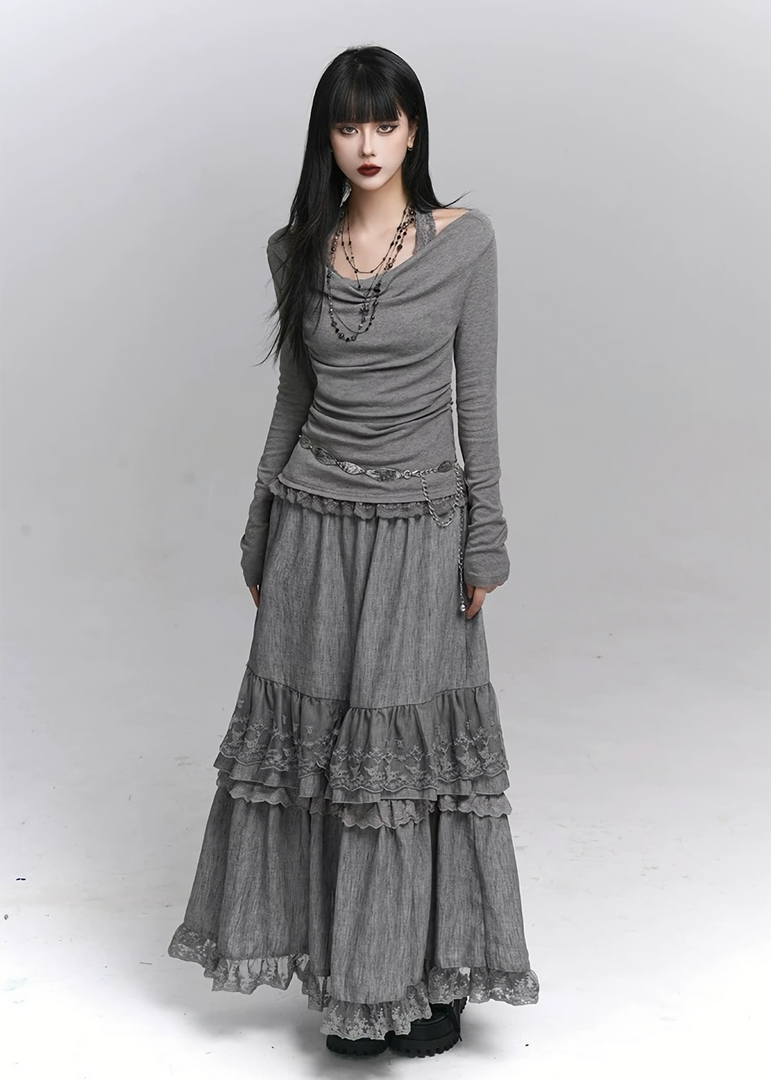 LACE HALTER OFF-SHOULDER TOP / LG1338