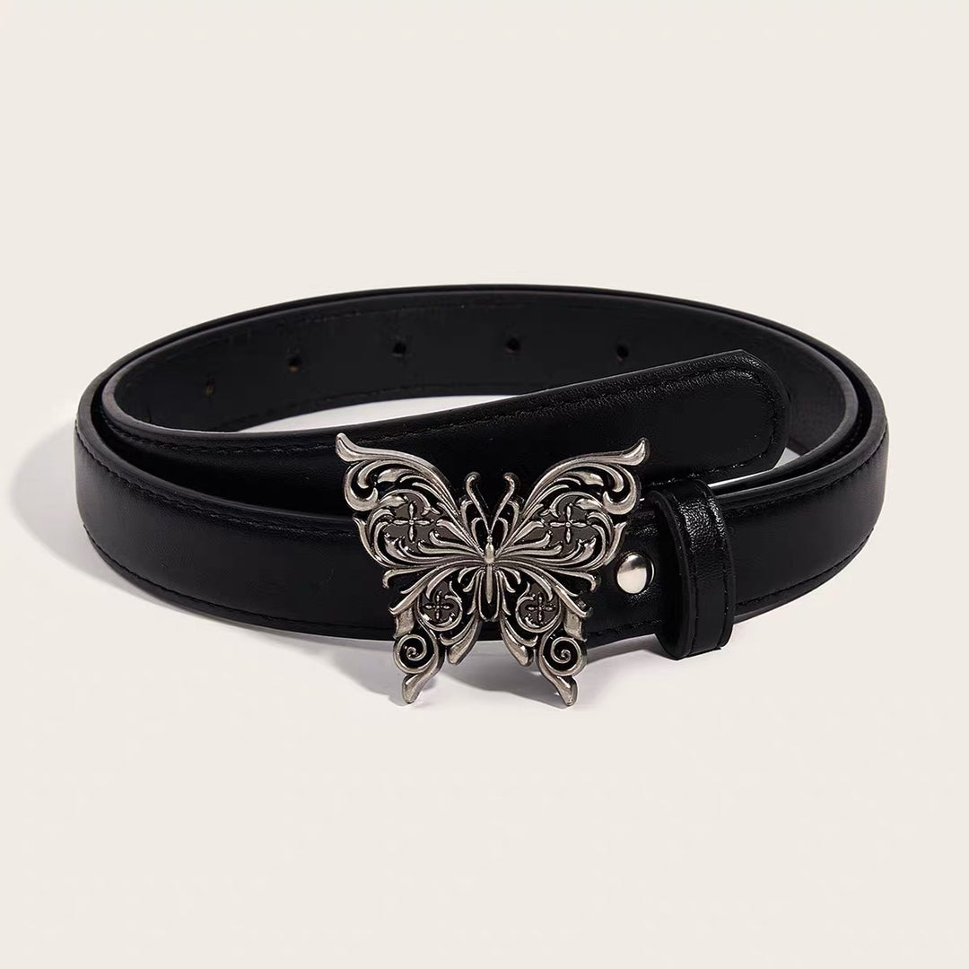 Butterfly motif buckle belt / a1122