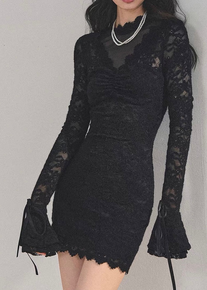 GOTHIC SHEER LACE MINI DRESS / LG1651