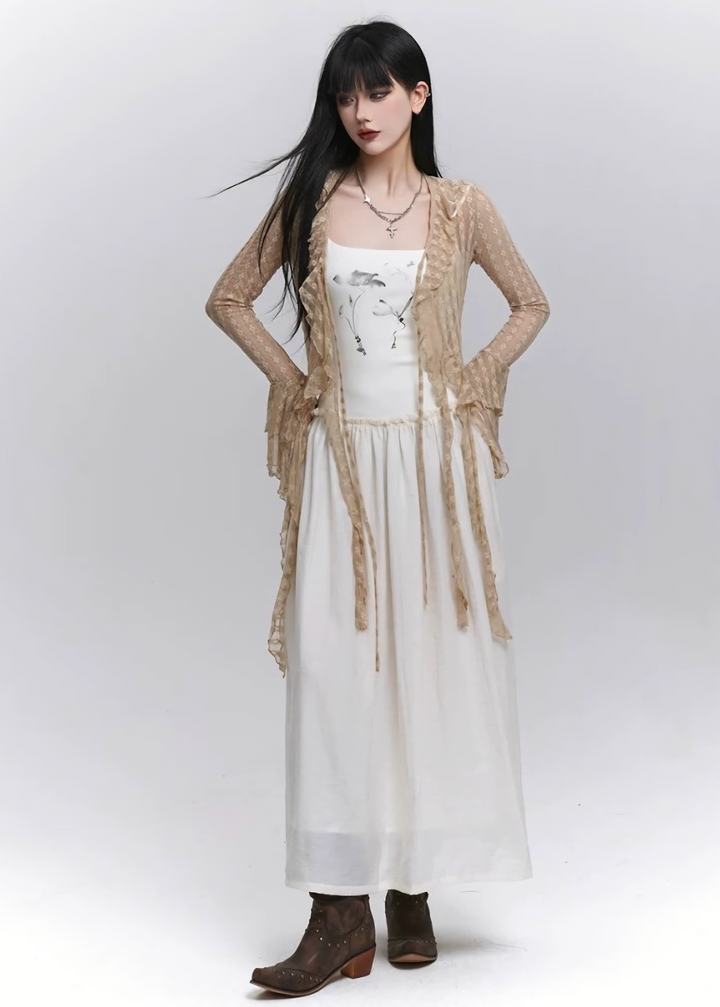 Sheer long camisole dress / LG1285
