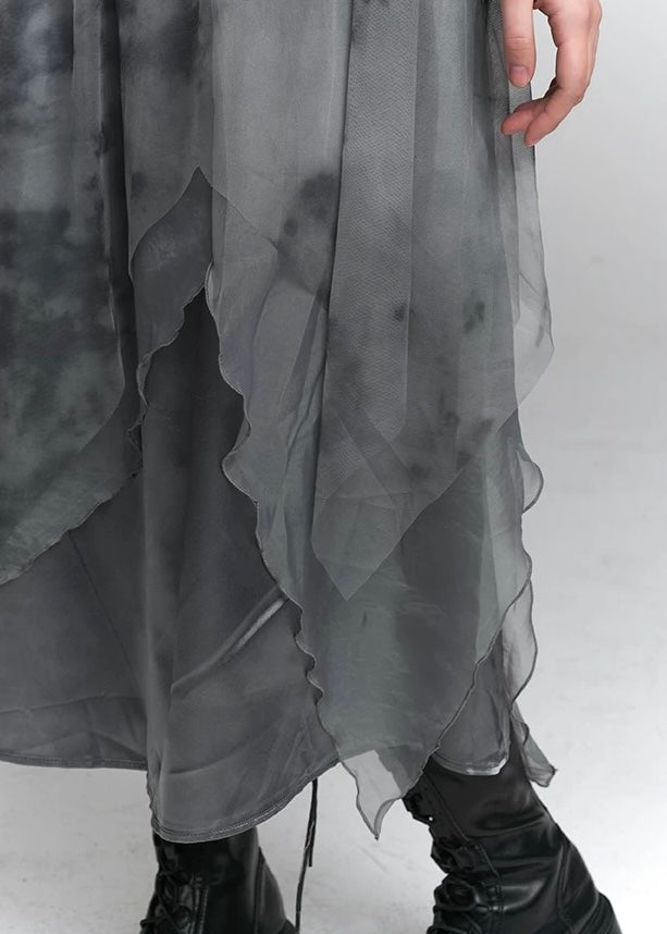 dark ruffle suspender dress / LG1231 