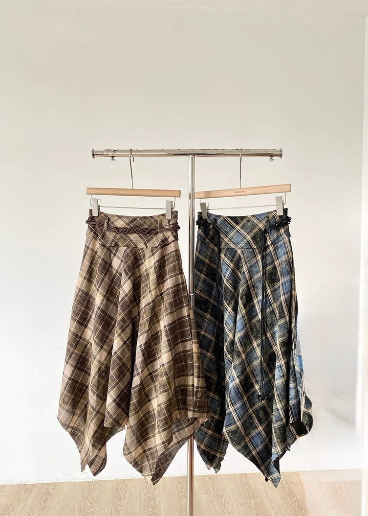 Check Frill Long Skirt / lg1365