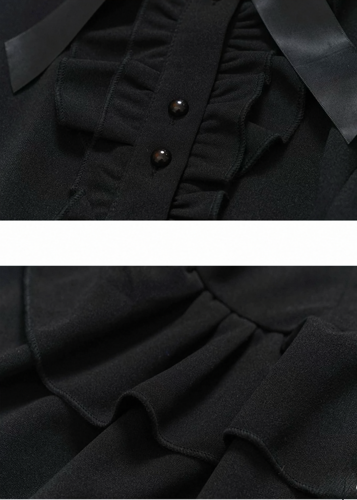 SILENT RUFFLE TIERED DRESS / LG1496