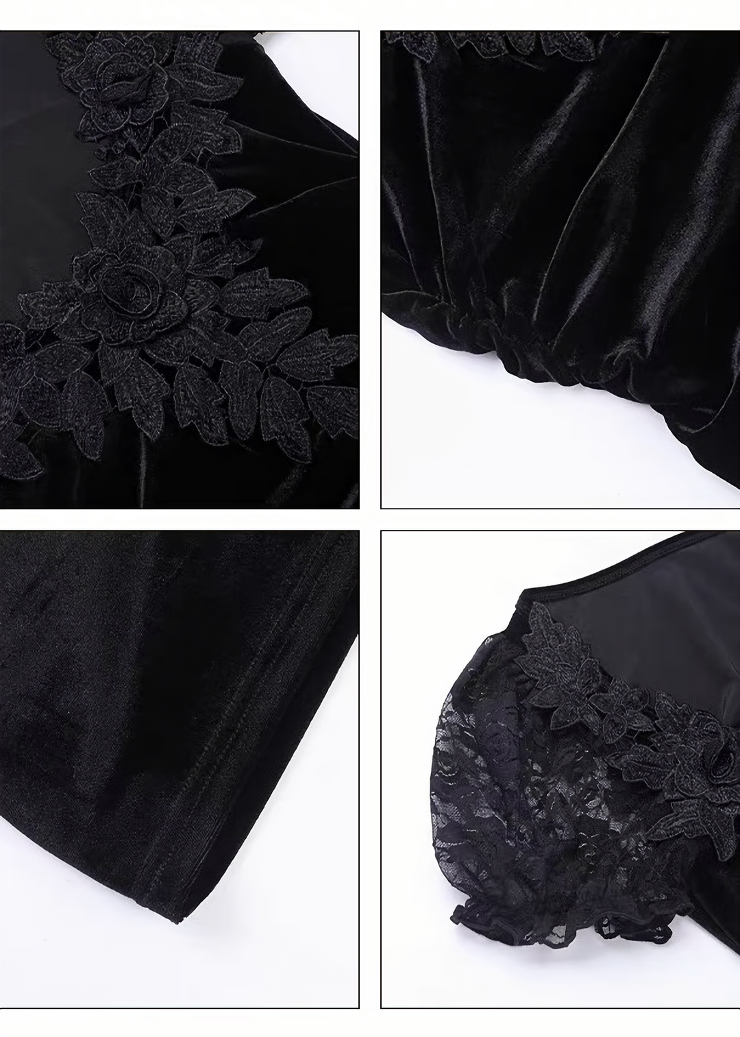 GOTHIC LACE VELVET MINI ONEPIECE / LG1674