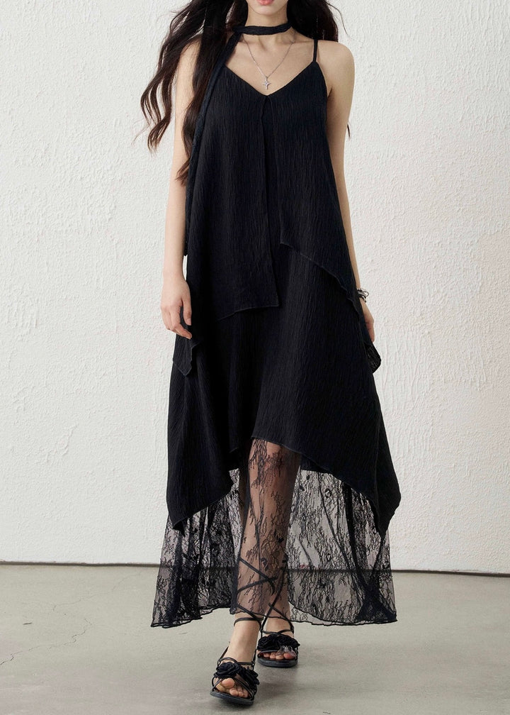 LACE LAYERED DRAPE CAMI DRESS / LG1595
