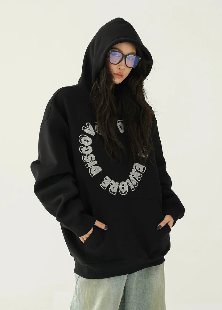 embroidery pullover hoodie / AS1169