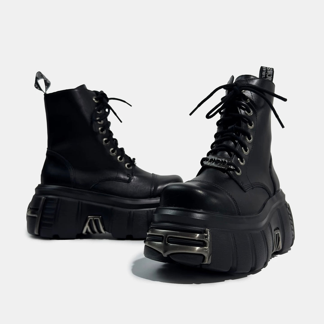 METAL SOLE PLATFORM BOOTS / V1167