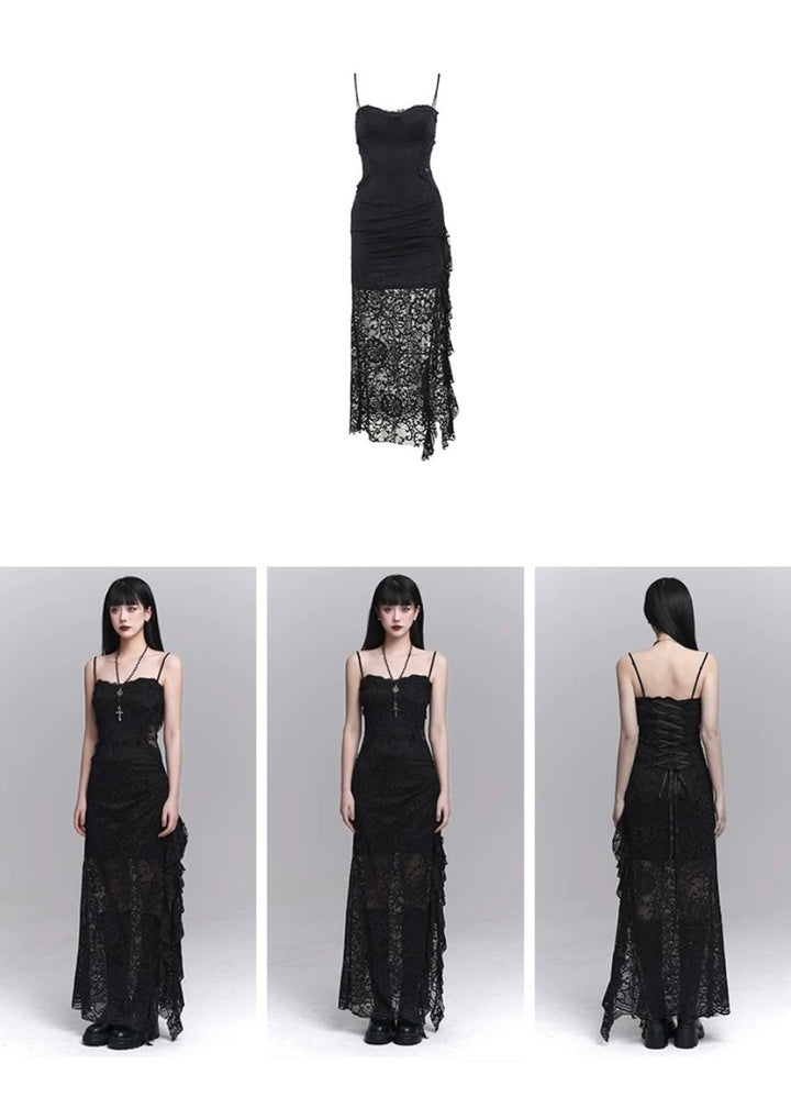 black lace suspender dress / LG1241