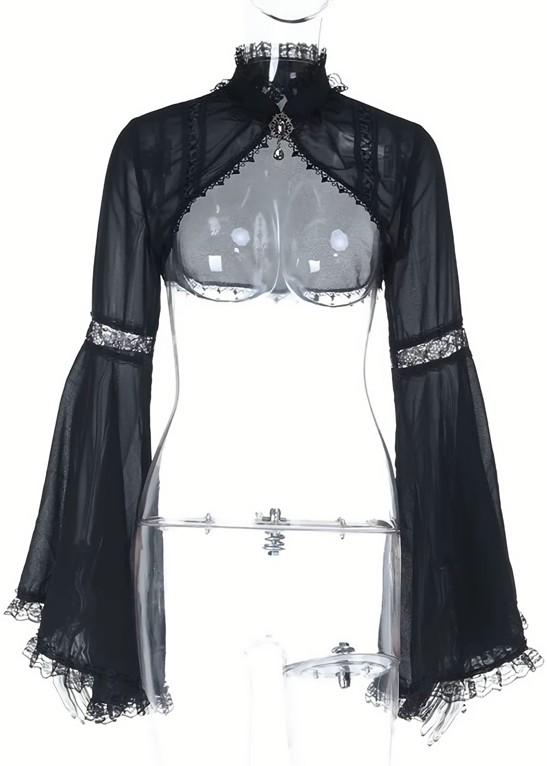 NIGHT ROSE LACE CARDIGAN & VELVET SHADOW GOTHIC DRESS / LG1407