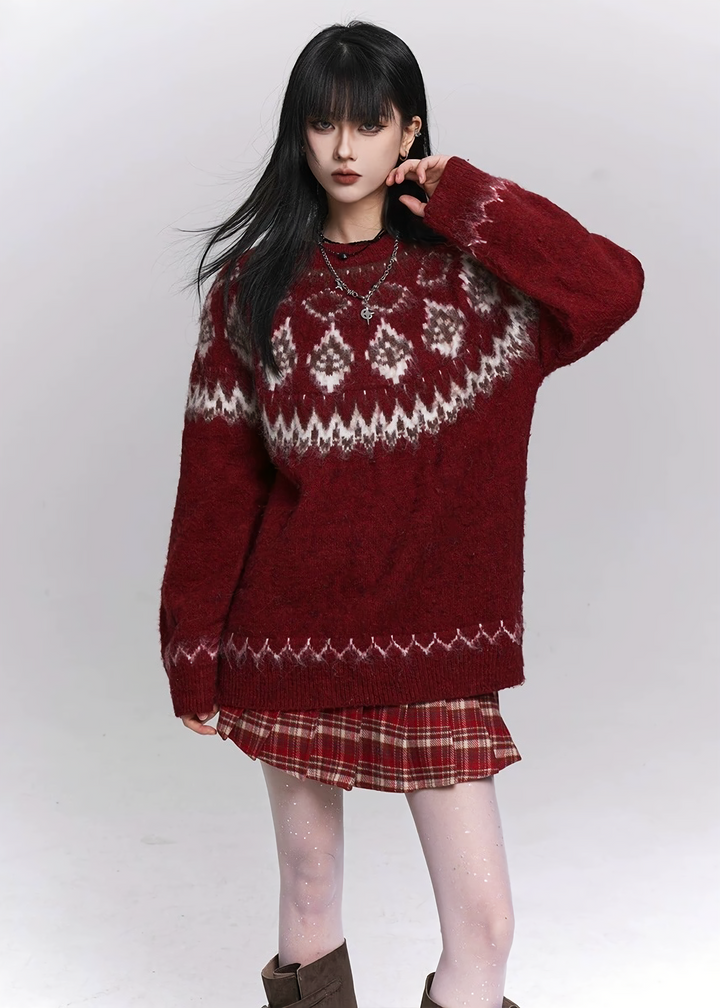 NORDIC FUZZY KNIT SWEATER / LG1481