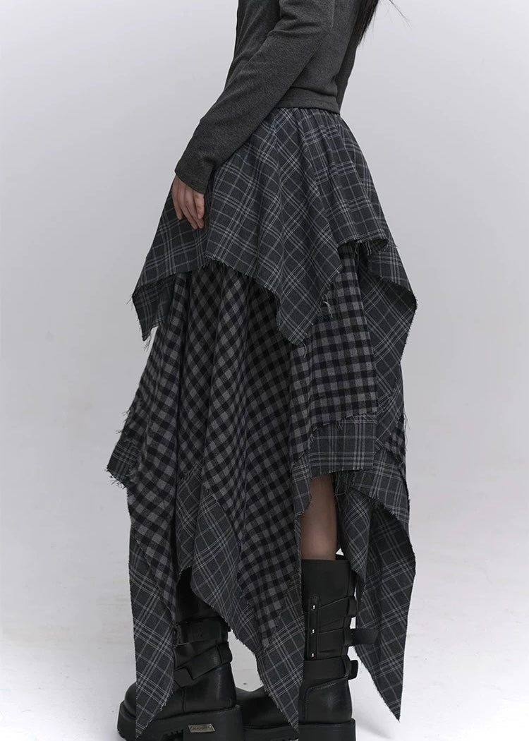 Layered Check Gothic Skirt / lg1351