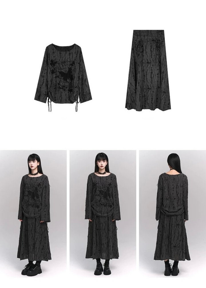 butterfly blouse top &amp;amp; swing skirt / LG1210 