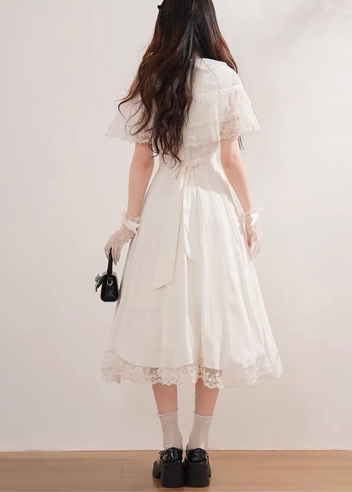 CLASSICAL LACE CAPE DRESS / LG1624