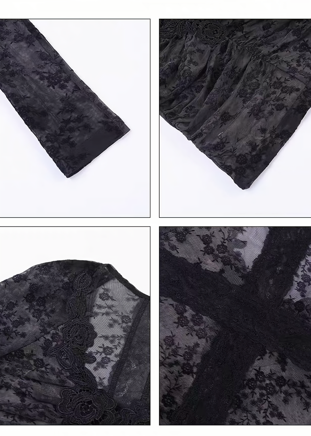 V-NECK FLORAL LACE TOP / LG1713