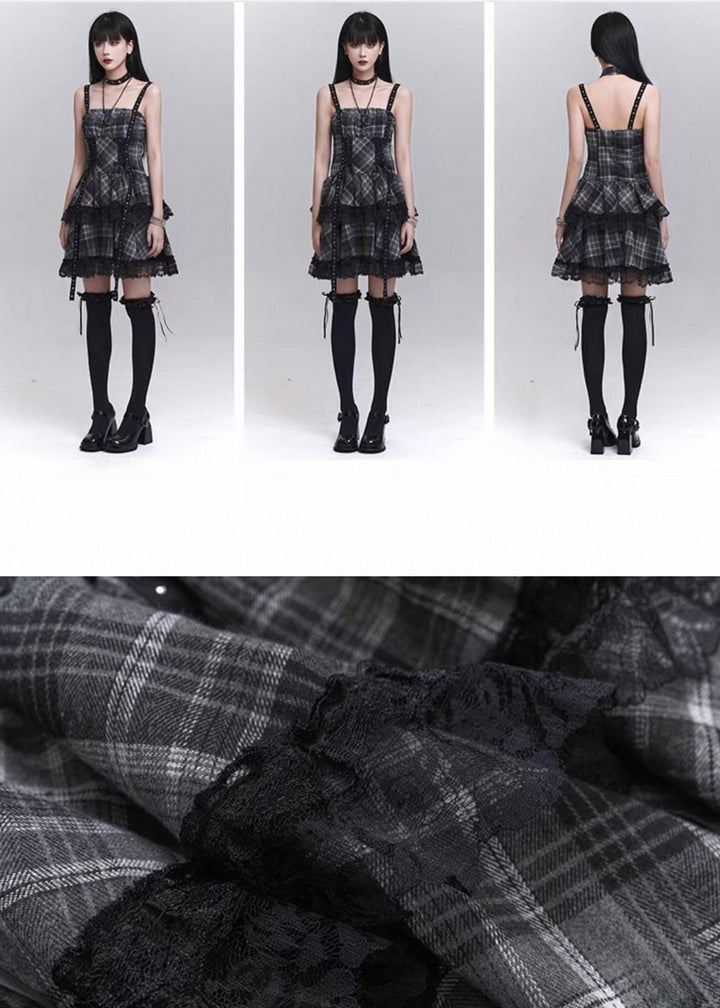 Classical Gothic Lace Mini Dress / LG1302