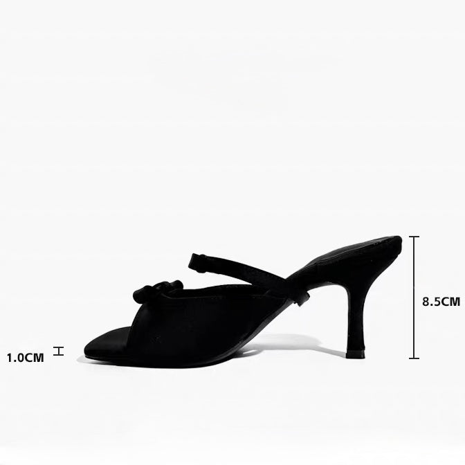 DARK RIBBON STRAP MULES / V1176