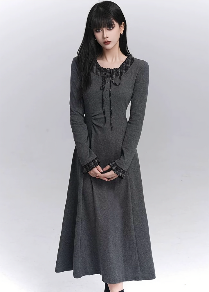 RUFFLED GOTHIC LONG DRESS / LG1433