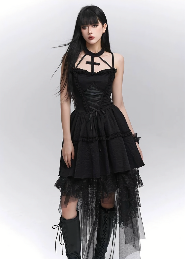 Gothic Cross Strap Dress / LG1284