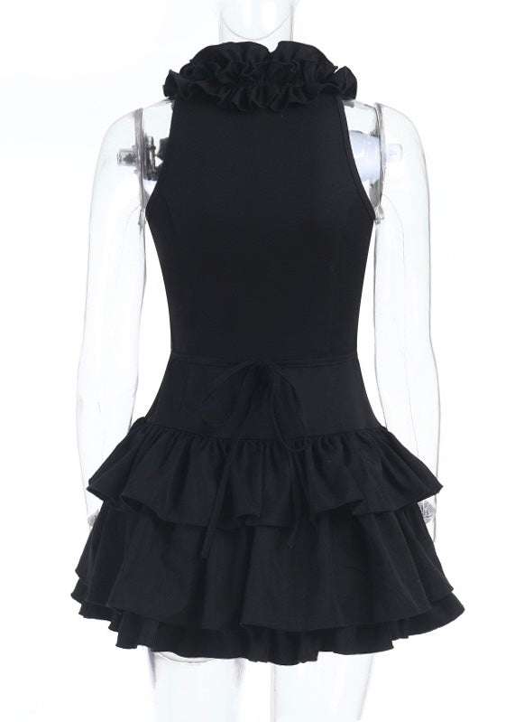 GOTHIC FRILL MINI DRESS / LG1556