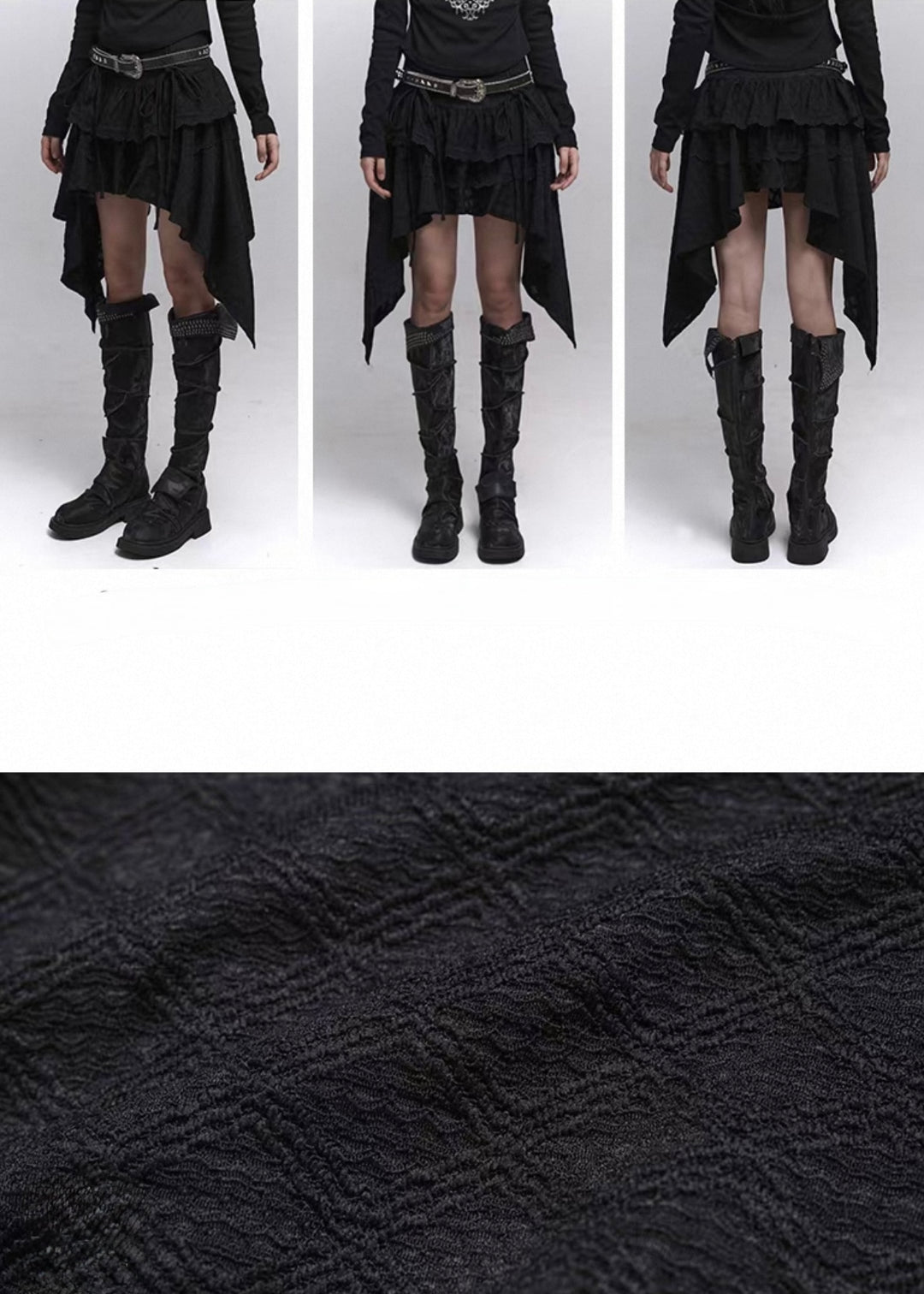 Shadow Shirring Ribbon Skirt / lg1361_e4r