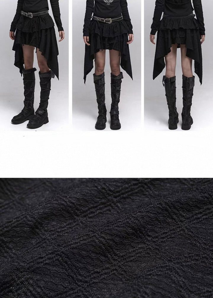 Shadow Shirring Ribbon Skirt / lg1361_e4r