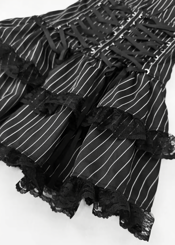 PINSTRIPE CORSET MINI DRESS / LG1575