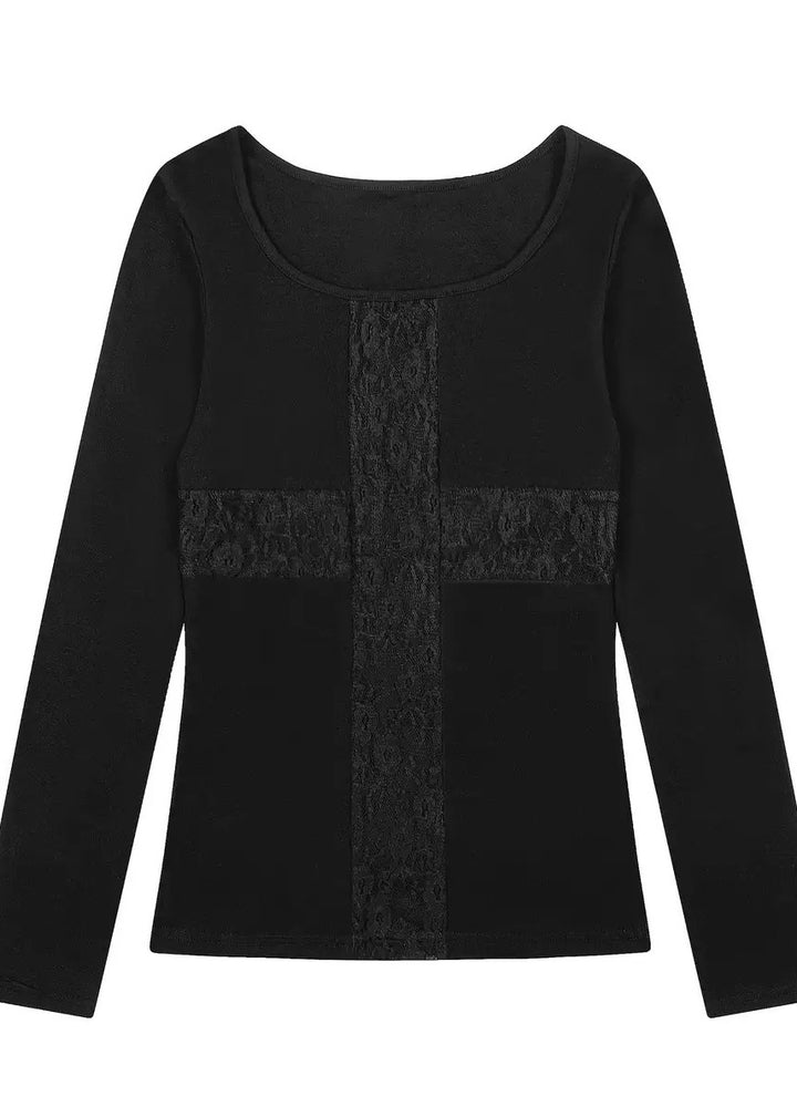 LACE CROSS CUTSEW TOP / LG1582