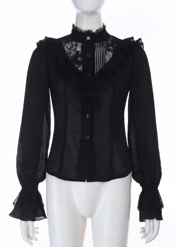 Midnight Ruffle Blouse / LG1403_e4r