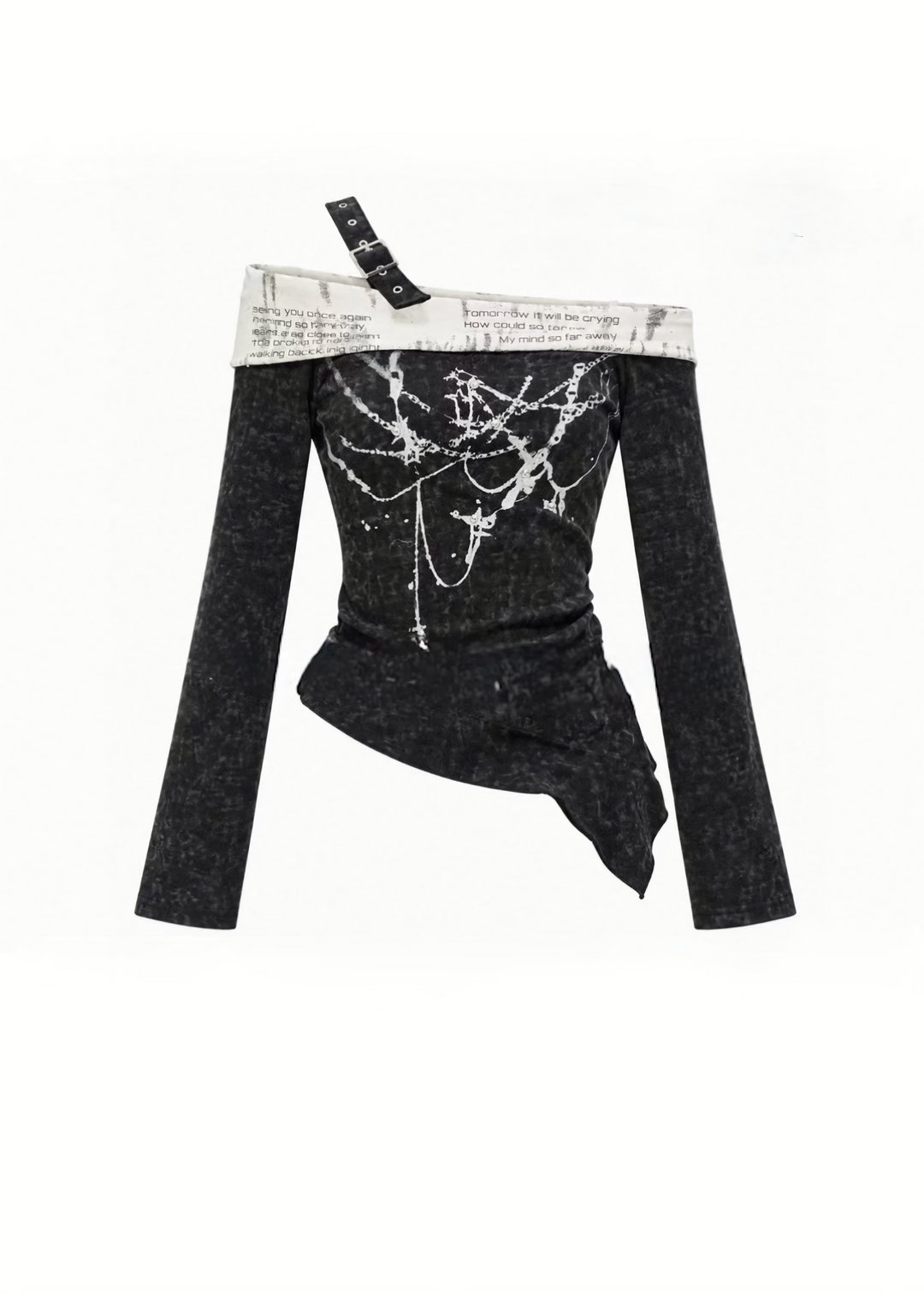 OFF SHOULDER CHAIN DETAIL TOP / LG1706