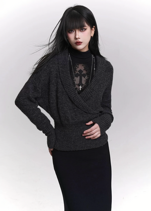 WRAP RIB KNIT TOP/ LG1461