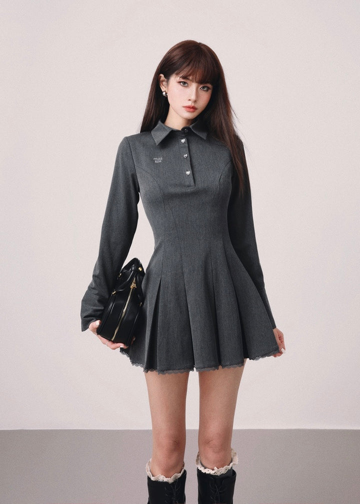 polo pleated mini dress / mu1121