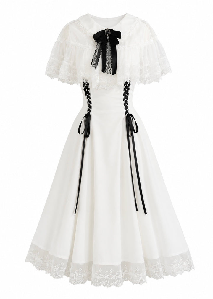 CLASSICAL LACE CAPE DRESS / LG1624