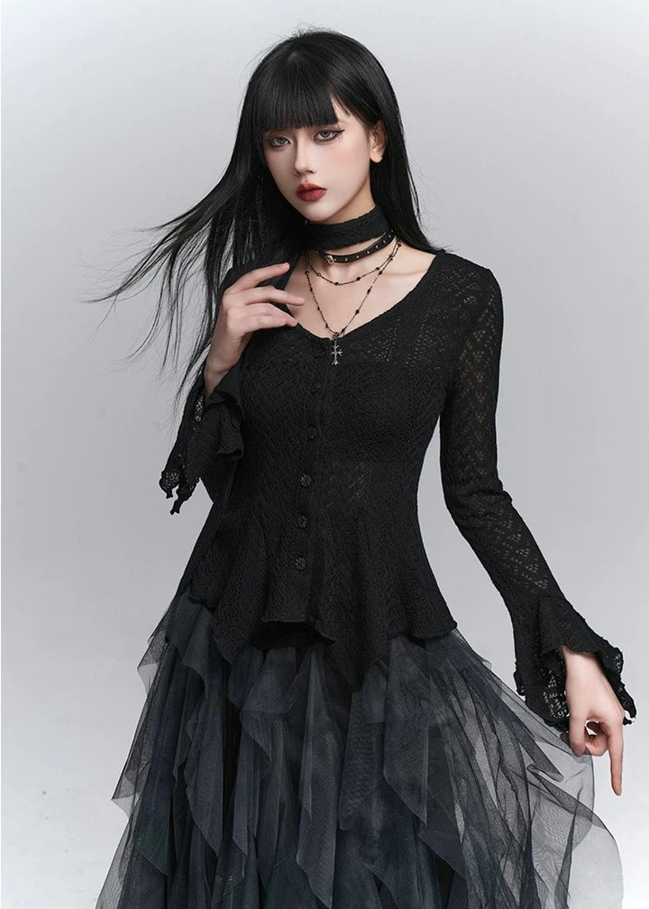 Gothic Sheer Knit cardigan / lg1348_e4r