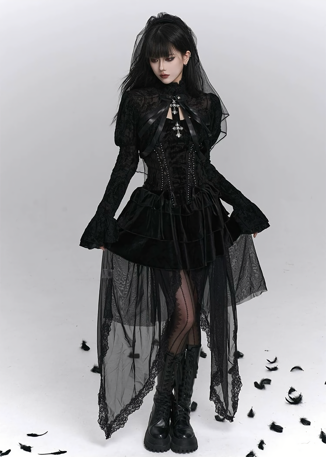 Midnight Cathedral Ensemble (Cardigan / Bustier / Skirt) / LG1406