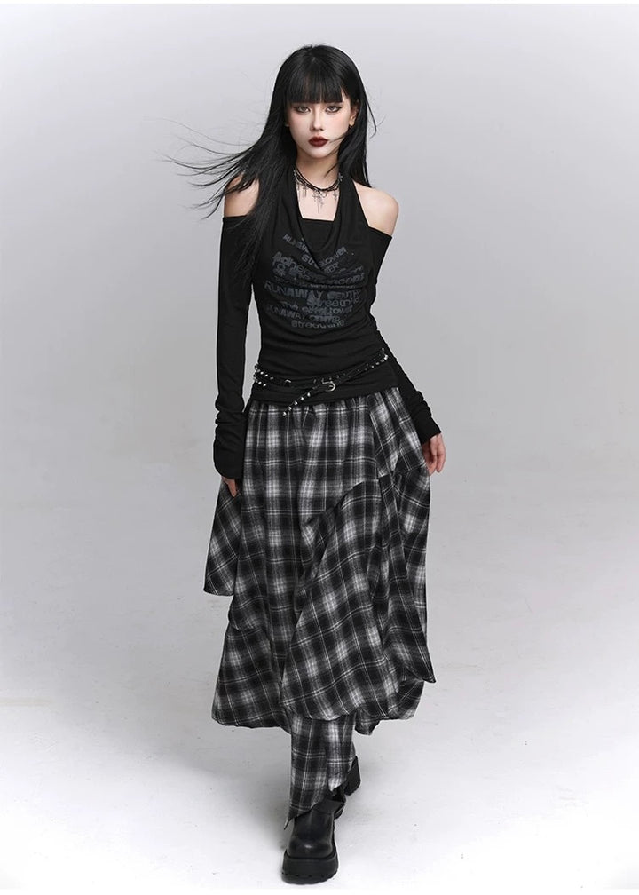 Drape Print Cutout Top / lg1372