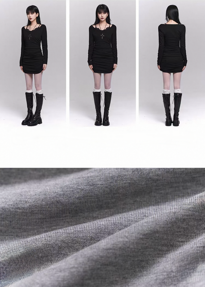 FAKE LAYERED BODYCON DRESS / LG1504