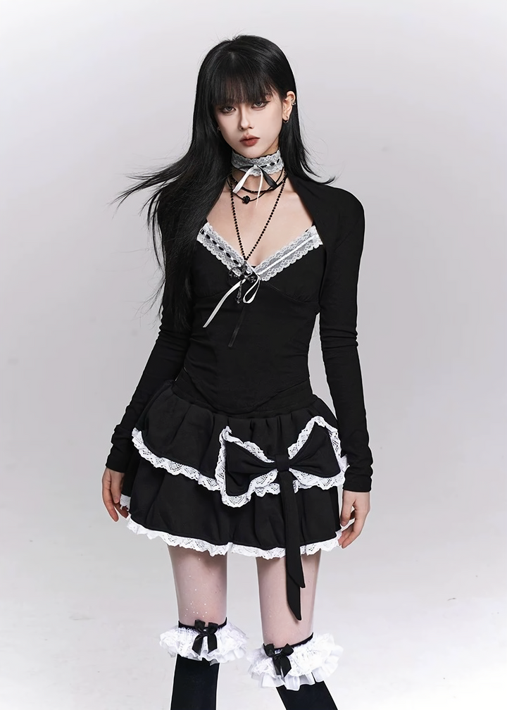 NOCTURNE LACE CARDIGAN & CAMISOLE SET / LG1493