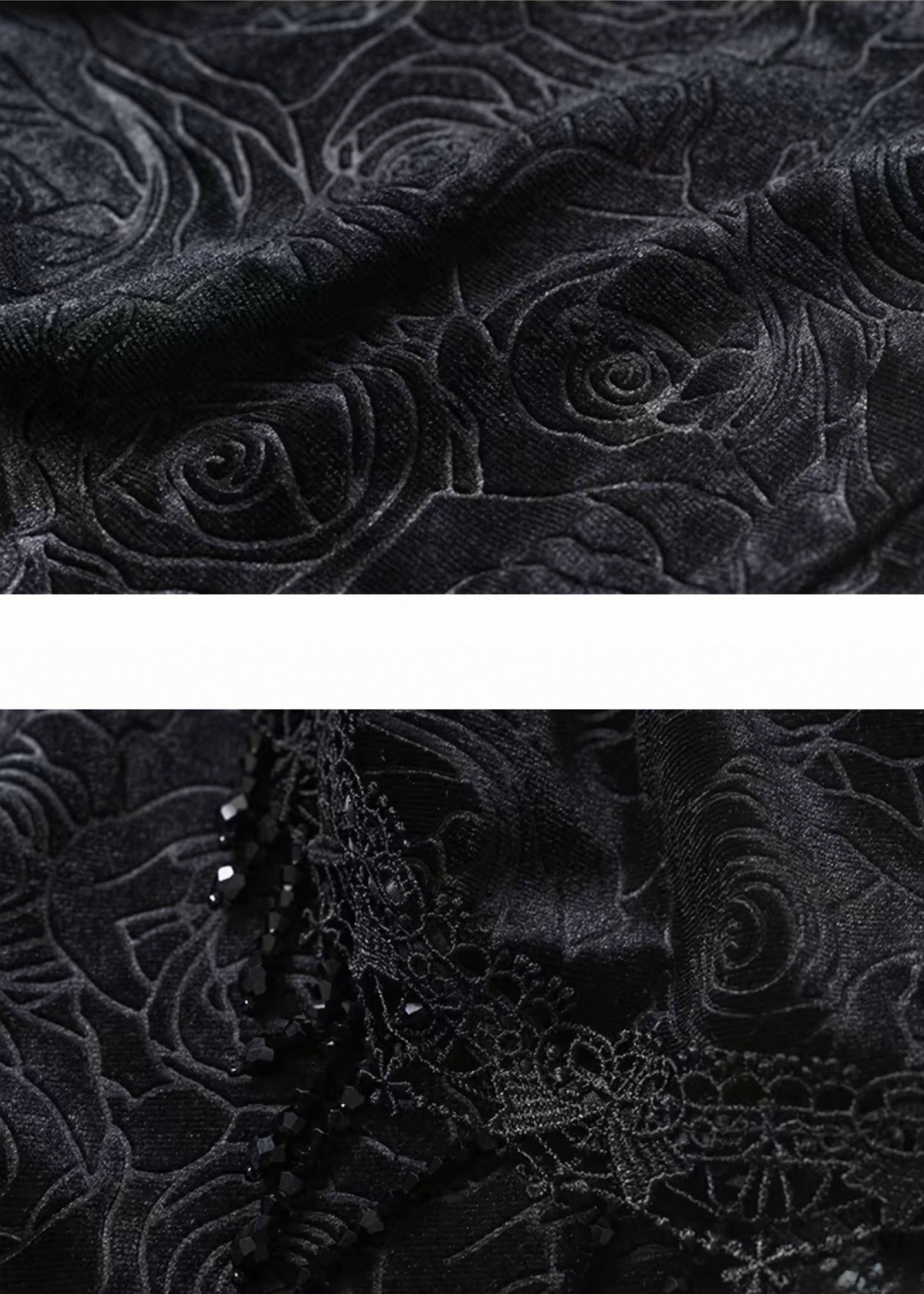 Black Jacquard Fishtail Long Skirt / LG1521