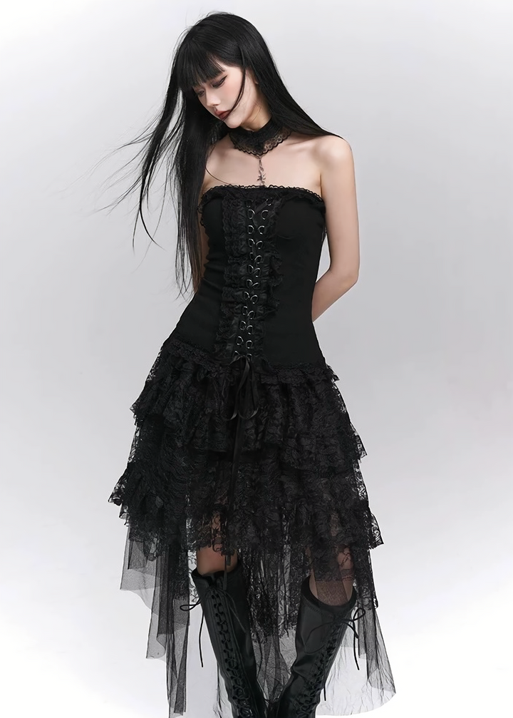 Dark lace corset top / LG1278