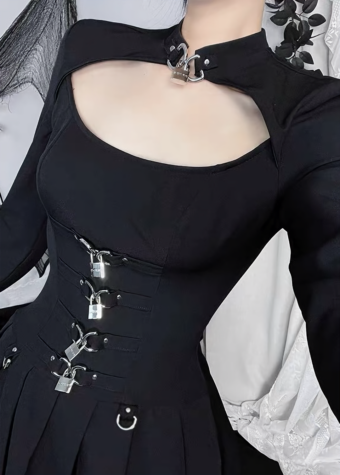 GOTHIC PADLOCK CUTOUT MINI DRESS / LG1733