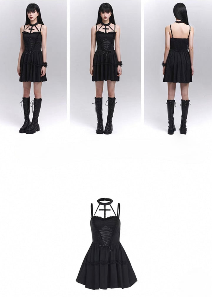 Gothic Cross Strap Dress / LG1284