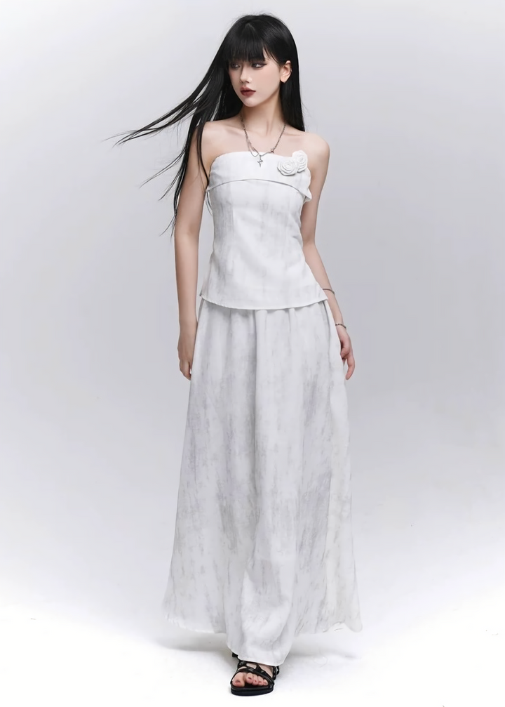 Layered tube top and long skirt / LG1289 