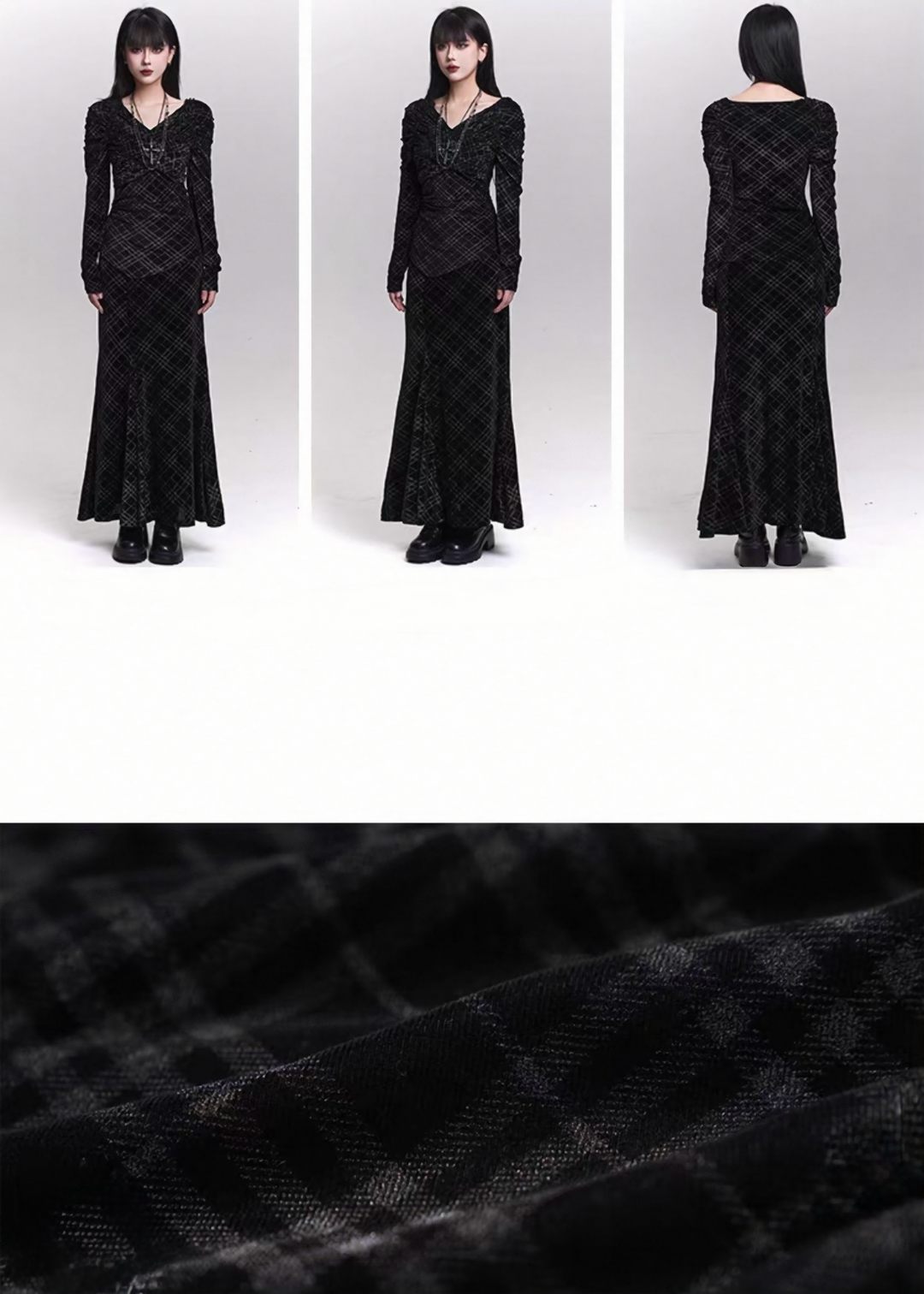 CROSS VELVET LONG SET / LG1472